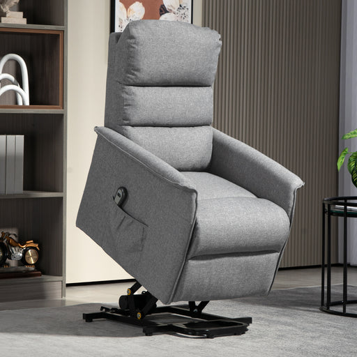 Electric Riser Recliner Armchair with Remote Control and Padded Footrest for Comfort Grey