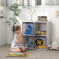 Kids Toy Storage Unit with Two Fabric Drawers Ideal for Organising Bedroom White AOSOM