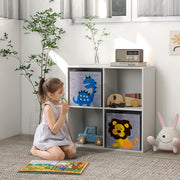 Kids Toy Storage Unit with Two Fabric Drawers Ideal for Organising Bedroom White AOSOM