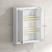 Wall Mounted Bathroom Cabinet With Adjustable Storage Shelves For Organised Spaces White