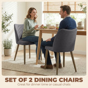 Dining Chairs with Supportive Padding for Comfortable Family Meals Dark Grey Set of 2 AOSOM