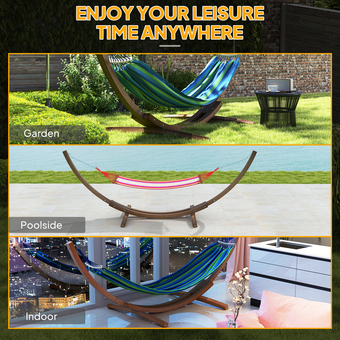 Brown 3.25m Wooden Hammock Stand Universal Fit for Garden and Camping by Outsunny