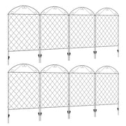 Black Metal Garden Border Fence Set 23ft Rustproof Edging For Flower Beds And Pets