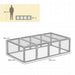 Grey 6ft Wooden Rabbit Hutch with Wire Mesh Openable Roof and Outdoor Play Space by PawHut