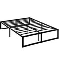 Double Bed Frame with Underbed Storage Space and Easy Assembly Black
