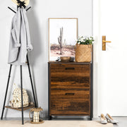 Wood Shoe Storage Cabinet With Two Doors Fits Up To 12 Pairs Ideal For Hallways Oak