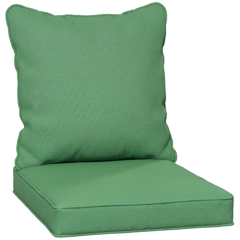 Garden Chair Cushion Set for Lasting Outdoor Comfort with Removable Washable Covers Green Outsunny