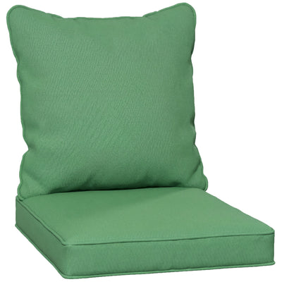 Garden Chair Cushion Set for Lasting Outdoor Comfort with Removable Washable Covers Green Outsunny