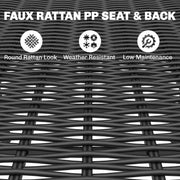 6 Seater Garden Dining Set with Stackable Chairs and Rectangular Table for Garden or Patio, Black Outsunny