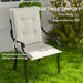 Set of Four White Padded Garden Seat Cushions for Outdoor Chairs by Outsunny