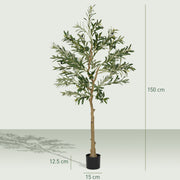 5ft Artificial Olive Tree with 720 Leaves and 32 Fruits in Pot for Home and Office by HOMCOM