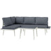 Grey 3 Piece Patio Furniture Set with Adjustable Lounger and Table by Outsunny