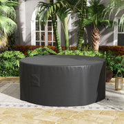 Black Waterproof Round Garden Furniture Cover 600D Oxford 193 x 80 cm by Outsunny