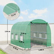 Walk In Greenhouse With Shelves For Organised All Season Plant Growing Green Outsunny