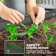 Set of Two Dark Grey Steel Garden Planters 181 x 93cm by Outsunny