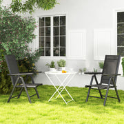 Set of 2 Folding Aluminium Camping Chairs with Breathable Mesh Back and Armrests by Outsunny