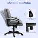 Grey Linen Look Padded Office Chair with Ergonomic Design by HOMCOM