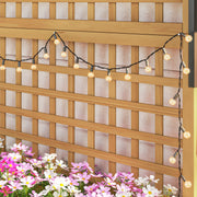 Wooden Raised Garden Planter with Trellis for Climbing Plants and Vegetables Yellow Outsunny