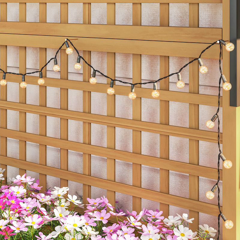 Wooden Raised Garden Planter with Trellis for Climbing Plants and Vegetables Yellow Outsunny