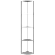 5 Tier LED Floor Lamp With Shelves And Remote Control For Living Room Or Bedroom Grey