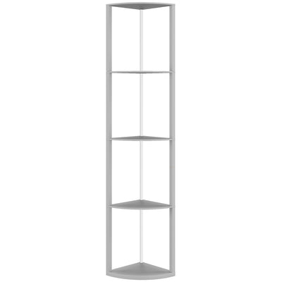 5 Tier LED Floor Lamp With Shelves And Remote Control For Living Room Or Bedroom Grey