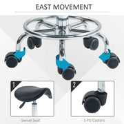 Ergonomic Rolling Saddle Stool With Wheels for Salon Spa or Tattoo Studio, Black