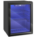Wine Cooler for 16 Bottles with Double-Glass Door for Kitchens and Home Bars Black Homcom