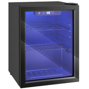 Wine Cooler for 16 Bottles with Double-Glass Door for Kitchens and Home Bars Black Homcom