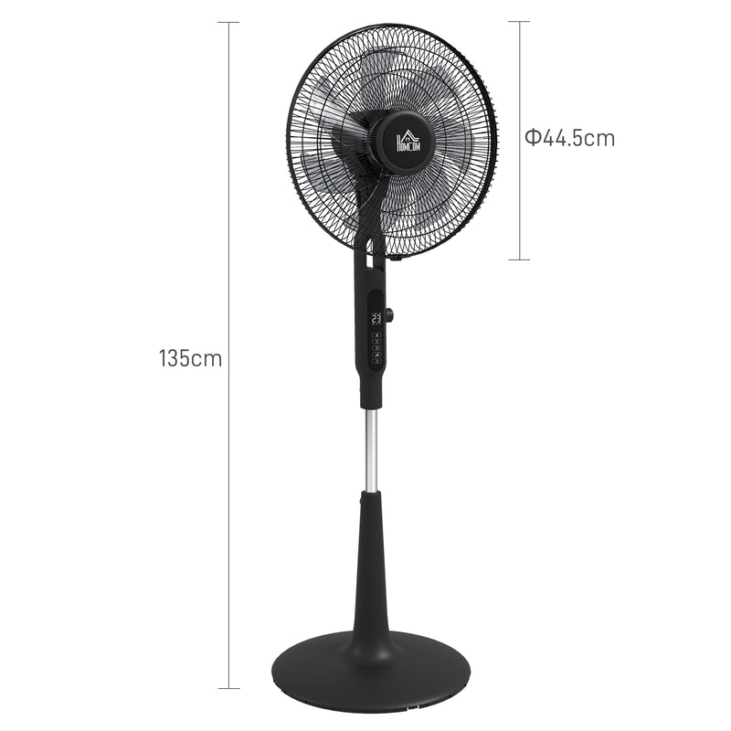Pedestal Fan with Three Speeds Insect Repellent Box and LED Display for Home Use, Black