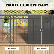 Garden Privacy Screen Fence for Sheltered Outdoor Spaces Easy Fit Weatherproof Dark Grey Outsunny