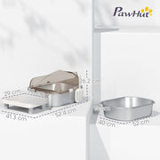Stainless Steel Cat Litter Box with High Sides Scoop Pedal and Easy Clean Design by Outsunny