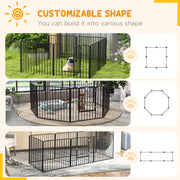 Heavy Duty 8 Panel Dog Playpen for Indoor and Outdoor Use Suitable for Medium Dogs Black