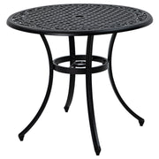 Round Aluminium Garden Table with Parasol Hole Seats 4 Ideal for Patios and Outdoor Dining