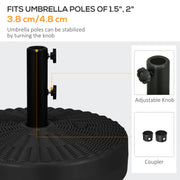 Rattan Effect 29kg Parasol Base Fillable With Water Or Sand For Garden Sun Shade