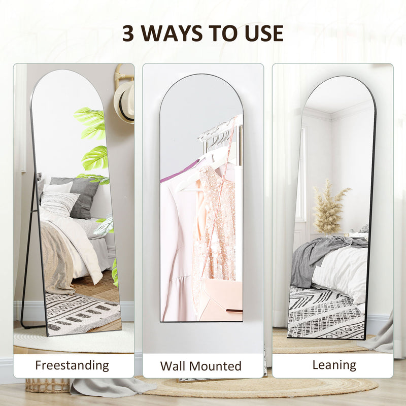 150cm Arched Full Length Mirror Black Modern Home Decor by HOMCOM