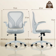 Ergonomic Mesh Office Chair with Foldable Backrest for Home or Office Use Light Grey AOSOM