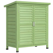 Wooden Garden Storage Shed With Double Doors Ideal For Tools And Equipment Green Outsunny