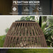 Rattan Solar Garden Lantern IP44 Waterproof Auto On Off Outdoor Light Dark Brown by Outsunny