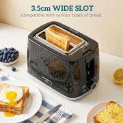 Fast Boil Kettle and 2 Slice Toaster Set with Adjustable Browning Control Black AOSOM