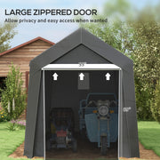 Dark Grey 3.6 x 2.1m Portable Outdoor Shed with Window by Outsunny
