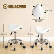 Saddle Stool with Ergonomic Posture Support and Adjustable Height for Home or Office White AOSOM