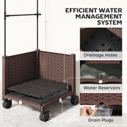 Raised Planter with Trellis and Wheels for Easy Gardening in Small Spaces Brown Outsunny