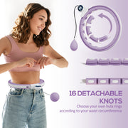 Purple Smart Weighted Hula Hoop With Digital Counter And 16 Detachable Massage Knots AOSOM
