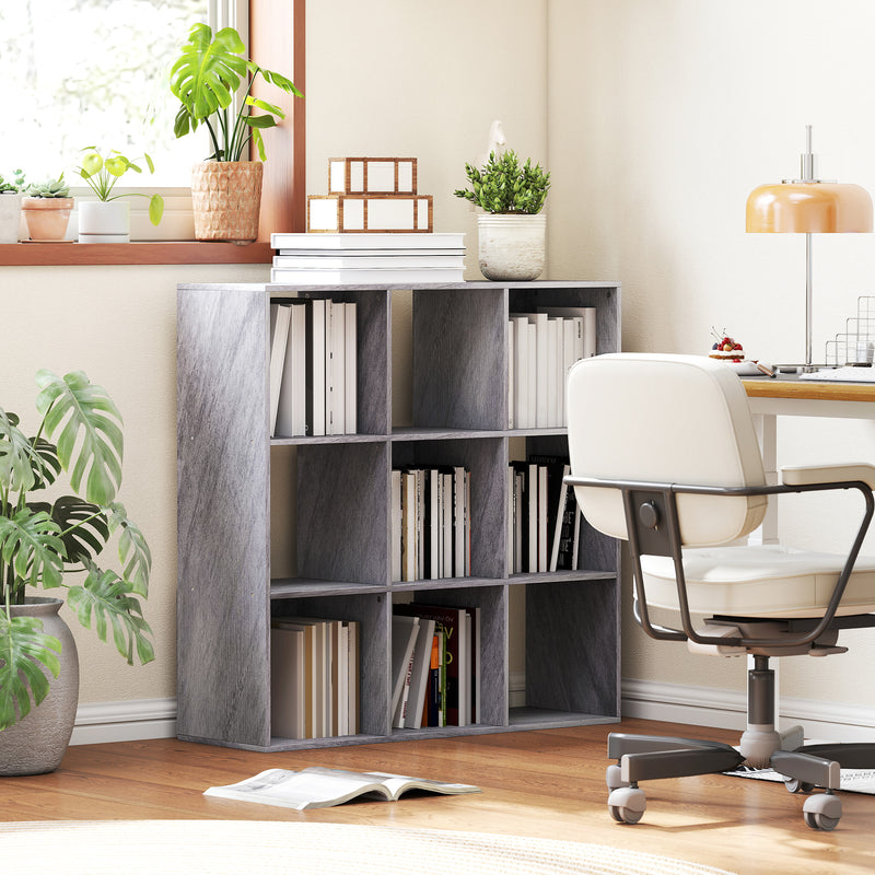 Nine Cube Storage Unit With Open Shelves Ideal For Home Or Office Organisation Marble, Grey