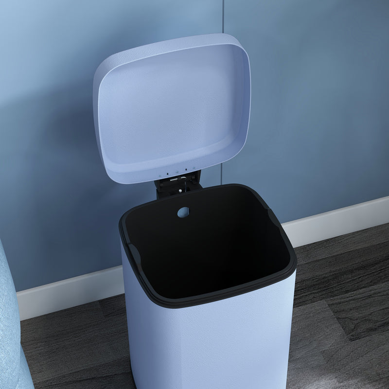 20L Metal Kitchen Bin with Soft Close Lid Ideal for Home or Office Use Light Blue