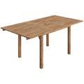 Extendable Garden Dining Table for 6 to 8 People with Parasol Hole Acacia Wood Natural AOSOM