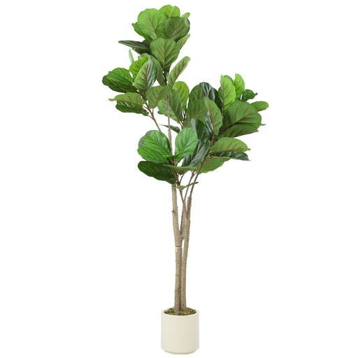 150cm Artificial Ficus Tree With Realistic Leaves For Home Or Office Decor Green