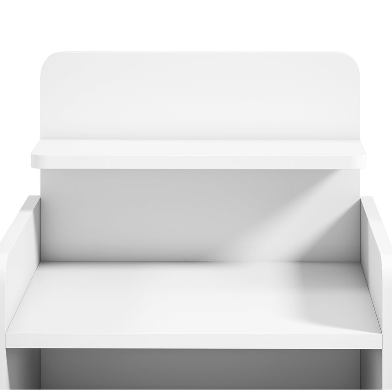 Bedside Table with Drawer and Shelves for Organising Night-Time Essentials White