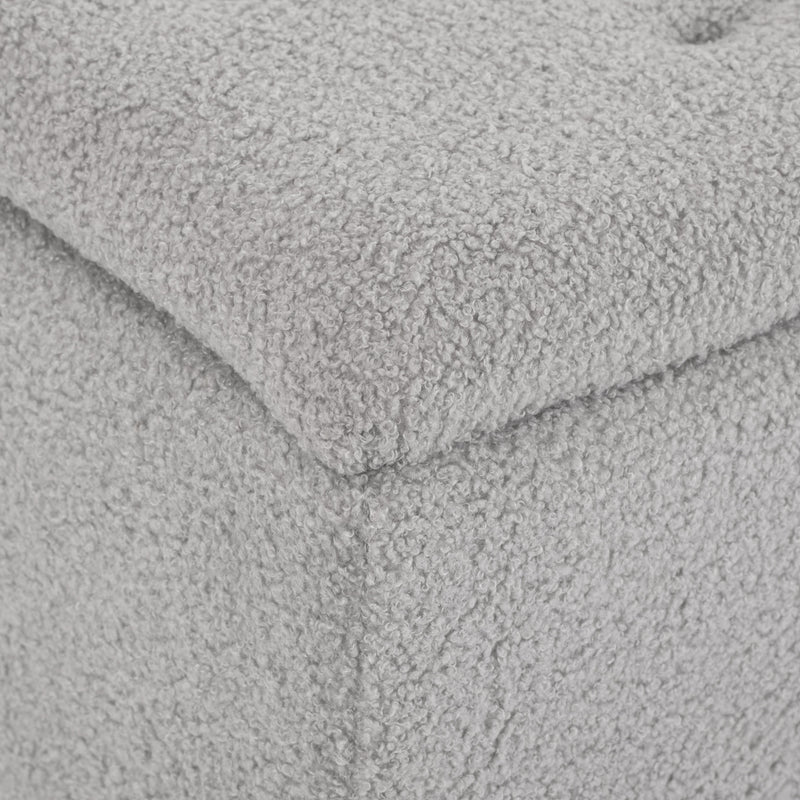 Fabric Storage Ottoman Bench With Wooden Legs For Bedroom Or Lounge 47L Capacity, Grey