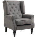 Dark Grey Retro Wingback Accent Chair Homcom